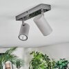 Javel Plafoniera, Faretto da soffitto Cromo, Grigio, 2-Luci