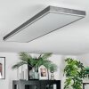 Salmi Plafoniera, Panel LED Grigio, Argento, 1-Luce, Telecomando