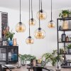 Koyoto Lampadario a sospensione, Lampada a sfera, Lampada a sospensione Ambrato, 6-Luci