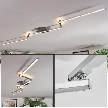 Orina Plafoniera LED Argento, 1-Luce Orina Plafoniera LED Argento, 1-Luce