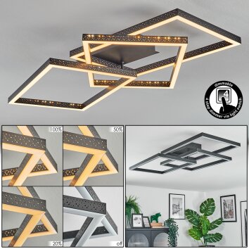 Brilo Plafoniera LED Nero, 1-Luce