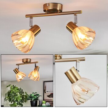 Saire Plafoniera, Faretto da soffitto Cromo, Ottone, 2-Luci