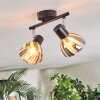 Saire Plafoniera, Faretto da soffitto Cromo, Nero, 2-Luci