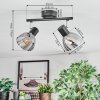 Saire Plafoniera, Faretto da soffitto Cromo, Nero, 2-Luci