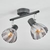 Saire Plafoniera, Faretto da soffitto Cromo, Nero, 2-Luci