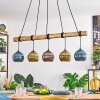 Koyoto Lampadario a sospensione, Lampada a sfera, Lampada a sospensione Écru, Nero, 5-Luci