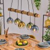 Koyoto Lampadario a sospensione, Lampada a sfera, Lampada a sospensione Écru, Nero, 5-Luci