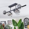 Chehalis Plafoniera, Lampada a sfera Chiaro, Grigio fumo, 5-Luci