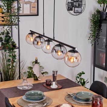 Gastor Lampadario a sospensione, Lampada a sfera, Lampada a sospensione Ambrato, Chiaro, Grigio fumo, 5-Luci