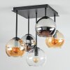 Koyoto Plafoniera, Lampada a sfera Ambrato, Cromo, Chiaro, Grigio fumo, 5-Luci