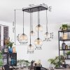 Koyoto Lampadario a sospensione, Lampada a sfera, Lampada a sospensione Ambrato, Chiaro, 6-Luci