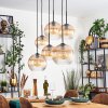Koyoto Lampadario a sospensione, Lampada a sfera, Lampada a sospensione Ambrato, Chiaro, 6-Luci