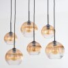 Koyoto Lampadario a sospensione, Lampada a sfera, Lampada a sospensione Ambrato, Chiaro, 6-Luci