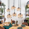 Koyoto Lampadario a sospensione, Lampada a sfera, Lampada a sospensione Ambrato, Chiaro, 6-Luci