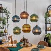 Koyoto Lampadario a sospensione, Lampada a sfera, Lampada a sospensione Blu, Oro, Verde, Ramato, 6-Luci