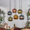 Koyoto Lampadario a sospensione, Lampada a sfera, Lampada a sospensione Blu, Oro, Verde, Ramato, 6-Luci