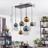 Koyoto Lampadario a sospensione, Lampada a sfera, Lampada a sospensione Blu, Oro, Verde, 6-Luci