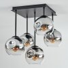 Ripoll Plafoniera, Lampada a sfera Cromo, Chiaro, Grigio fumo, 5-Luci