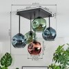 Ripoll Plafoniera, Lampada a sfera Blu, Verde, Ramato, 5-Luci