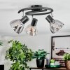Saire Plafoniera, Faretto da soffitto Cromo, Nero, 3-Luci