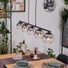 Koyoto Lampadario a sospensione, Lampada a sfera, Lampada a sospensione Chiaro, Grigio fumo, 5-Luci
