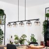 Koyoto Lampadario a sospensione, Lampada a sfera, Lampada a sospensione Chiaro, Grigio fumo, 5-Luci