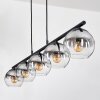 Koyoto Lampadario a sospensione, Lampada a sfera, Lampada a sospensione Chiaro, Grigio fumo, 5-Luci