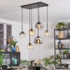 Koyoto Lampadario a sospensione, Lampada a sfera, Lampada a sospensione Ambrato, Chiaro, Grigio fumo, 6-Luci