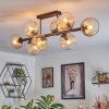 Koyoto Plafoniera, Lampada a sfera Ambrato, Chiaro, 8-Luci