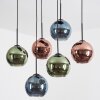 Koyoto Lampadario a sospensione, Lampada a sfera, Lampada a sospensione Blu, Verde, Ramato, 6-Luci