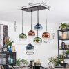 Koyoto Lampadario a sospensione, Lampada a sfera, Lampada a sospensione Blu, Verde, Chiaro, Ramato, 6-Luci