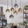 Koyoto Lampadario a sospensione, Lampada a sfera, Lampada a sospensione Blu, Verde, Chiaro, Ramato, 6-Luci