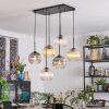 Koyoto Lampadario a sospensione, Lampada a sfera, Lampada a sospensione Ambrato, Chiaro, Grigio fumo, 6-Luci