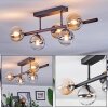 Chehalis Plafoniera, Lampada a sfera Ambrato, Chiaro, Grigio fumo, 5-Luci