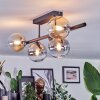 Chehalis Plafoniera, Lampada a sfera Ambrato, Chiaro, Grigio fumo, 5-Luci