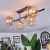 Chehalis Plafoniera, Lampada a sfera Ambrato, Chiaro, 5-Luci