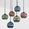 Koyoto Lampadario a sospensione, Lampada a sfera, Lampada a sospensione Blu, Verde, Ramato, 6-Luci