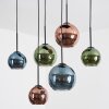 Koyoto Lampadario a sospensione, Lampada a sfera, Lampada a sospensione Blu, Verde, Ramato, 6-Luci