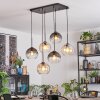 Koyoto Lampadario a sospensione, Lampada a sfera, Lampada a sospensione Ambrato, Chiaro, Grigio fumo, 6-Luci