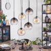 Koyoto Lampadario a sospensione, Lampada a sfera, Lampada a sospensione Ambrato, Chiaro, Grigio fumo, 6-Luci