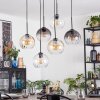 Koyoto Lampadario a sospensione, Lampada a sfera, Lampada a sospensione Ambrato, Chiaro, Grigio fumo, 6-Luci