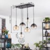 Koyoto Lampadario a sospensione, Lampada a sfera, Lampada a sospensione Ambrato, Chiaro, Grigio fumo, 6-Luci