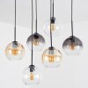 Koyoto Lampadario a sospensione, Lampada a sfera, Lampada a sospensione Ambrato, Chiaro, Grigio fumo, 6-Luci