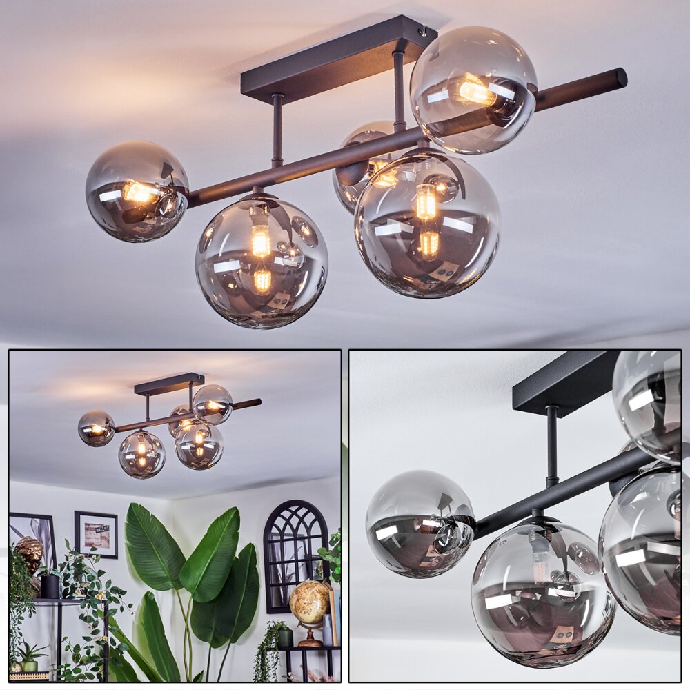 Chehalis Plafoniera, Lampada a sfera Grigio fumo, 5-Luci main product photo