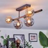 Chehalis Plafoniera, Lampada a sfera Ambrato, Grigio fumo, 5-Luci