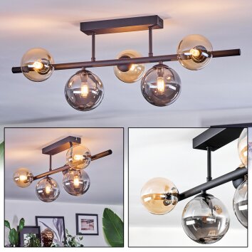 Chehalis Plafoniera, Lampada a sfera Ambrato, Grigio fumo, 5-Luci Chehalis Plafoniera, Lampada a sfera Ambrato, Grigio fumo, 5-Luci