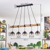 Koyoto Lampadario a sospensione, Lampada a sfera, Lampada a sospensione Écru, Nero, 5-Luci