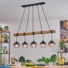 Koyoto Lampadario a sospensione, Lampada a sfera, Lampada a sospensione Écru, Nero, 5-Luci