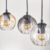 Koyoto Lampadario a sospensione, Lampada a sfera, Lampada a sospensione Écru, Nero, 5-Luci