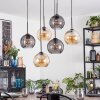 Koyoto Lampadario a sospensione, Lampada a sfera, Lampada a sospensione Ambrato, Grigio fumo, 6-Luci